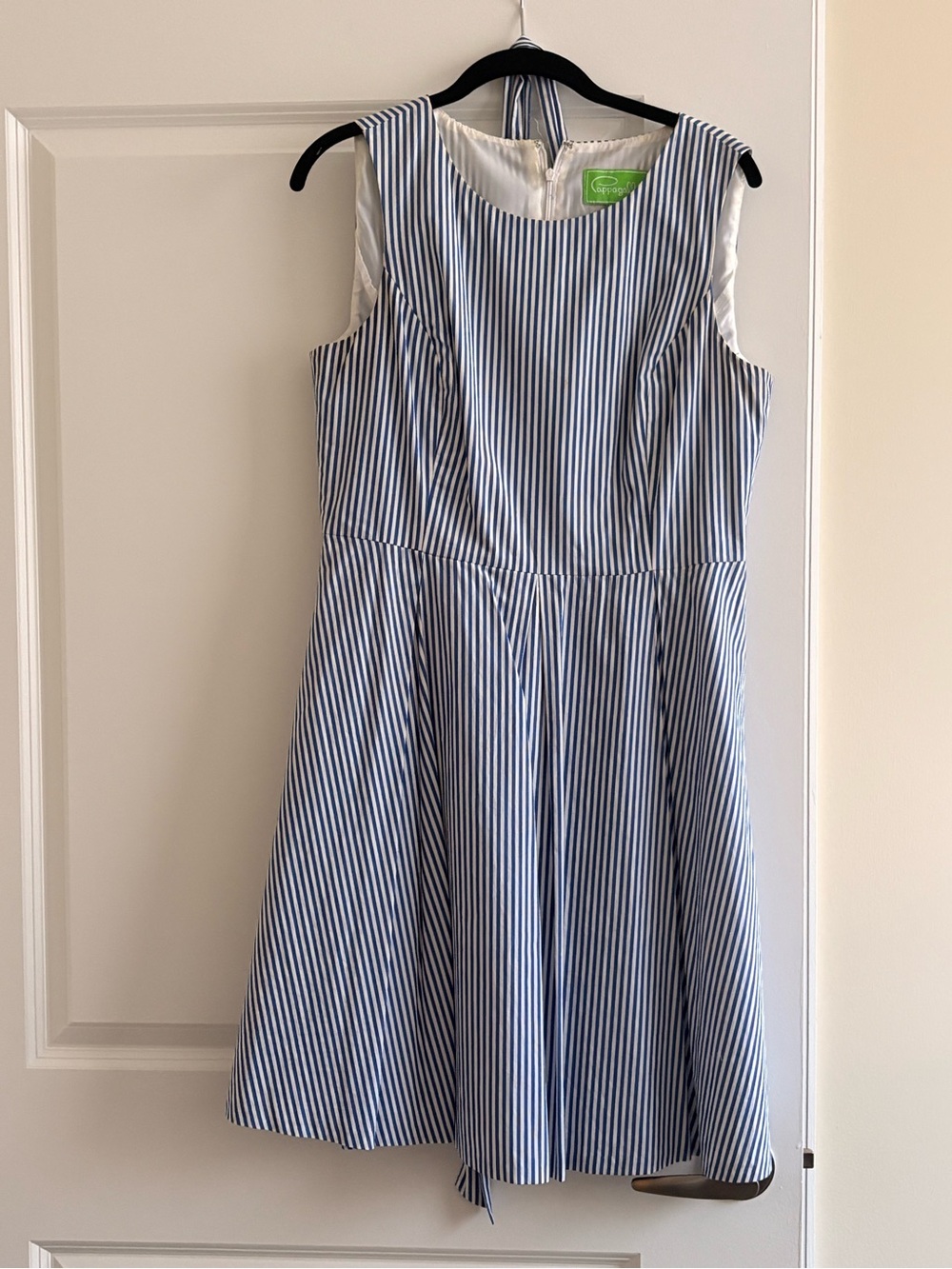 Pappagallo Blue & White Striped Sleeveless Fit-and-Flare Dress